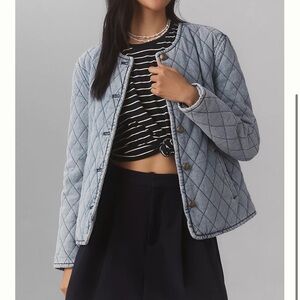 Anthropologie Quilted Blue Jacket